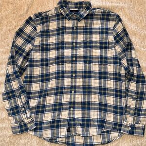 Lucky Brand Blue and White Casual Button Down Shirt